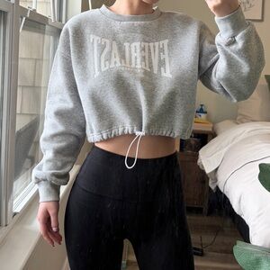 Everlast Cropped Drawstring Crew Sweatshirt
